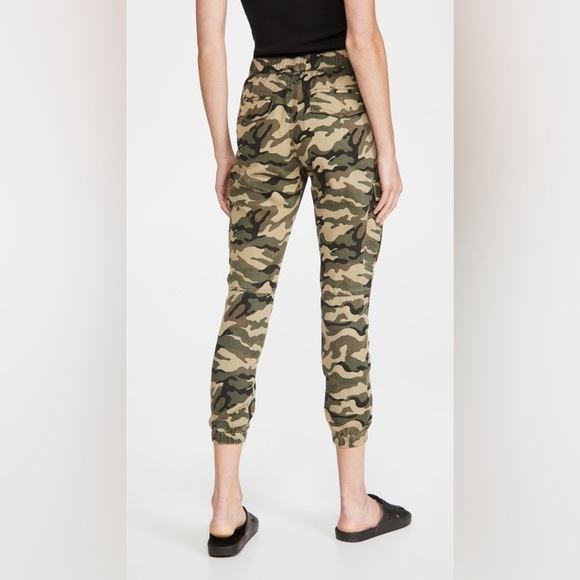 Pam & Gela Green Camouflage Print Cargo Cropped Military Pull On Pants Size S - Picture 13 of 13